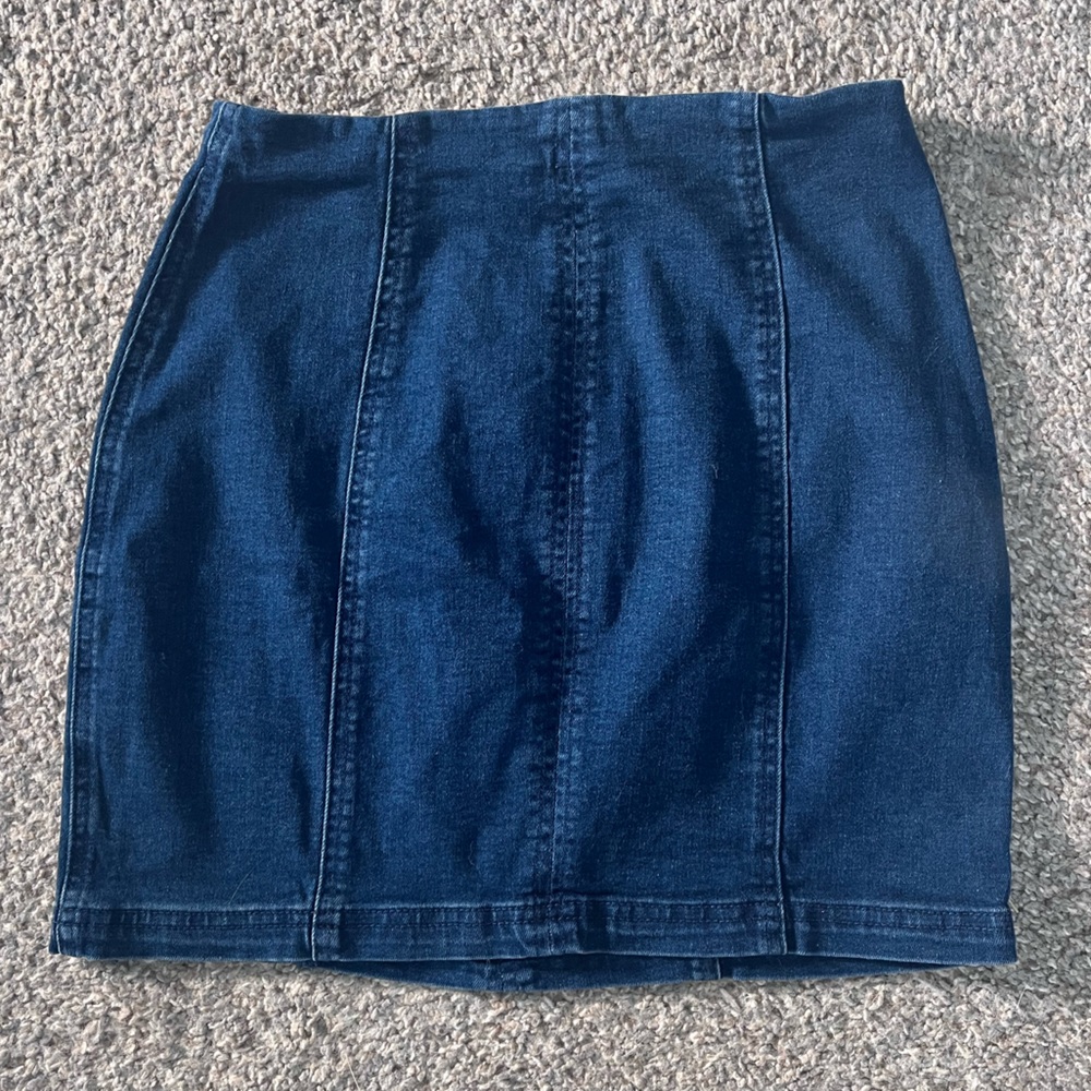 Wild Honey Denim Fitted Skirt, S